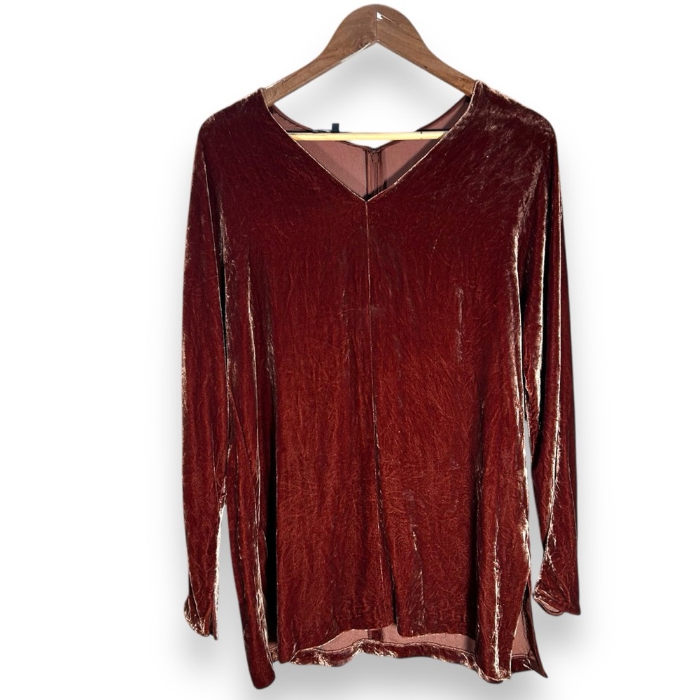 Lafayette 148 New York Velvet V-Neck Tunic in Deep Wine